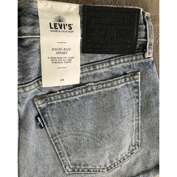 Levis Western Frayed Cut off Jean Shorts Hi-Rise - Picture 8 of 13